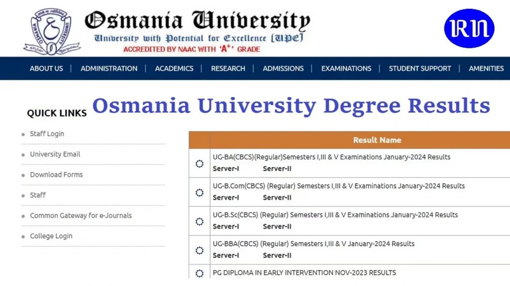 OU 1st 3rd 5th Sem Result