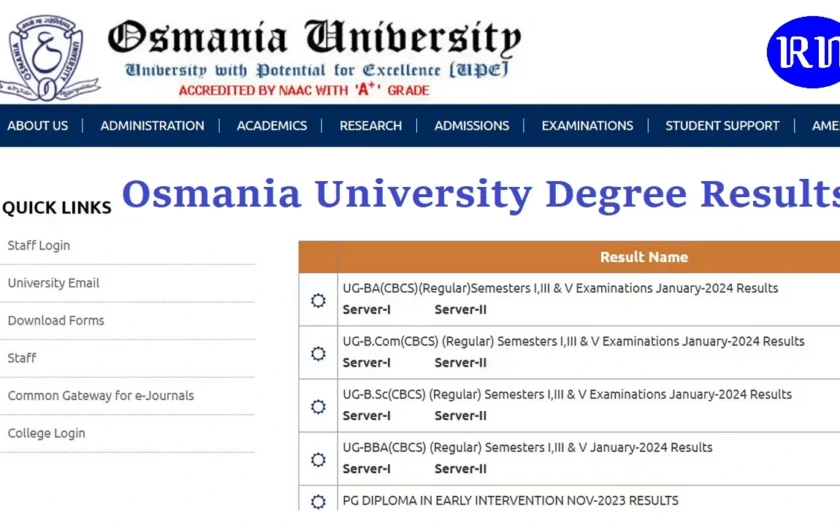 OU 1st 3rd 5th Sem Result