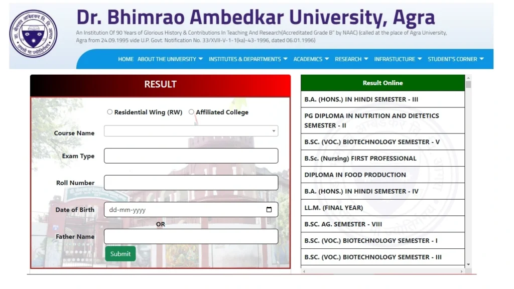 dbrau bed 1st year result